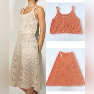 Nwt Aritzia Wilfred 2 Pieces Set: Caraway Tank And Evie Skirt in Papaya …